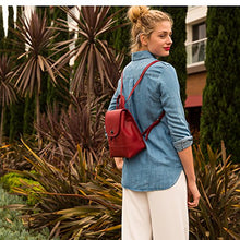 Load image into Gallery viewer, Nicole Brick Red Leather Backpack

