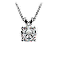 Load image into Gallery viewer, 0.5/ 0.75 Ctw Prong Set Round Diamond Pendant In White /Yellow Gold G-VS
