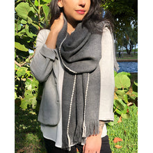 Load image into Gallery viewer, Andes Charcoal Baby Alpaca Scarf
