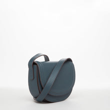 Load image into Gallery viewer, Leather Saddle Bag Blue Crossbody Purse
