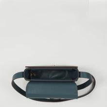 Load image into Gallery viewer, Leather Saddle Bag Blue Crossbody Purse

