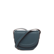Load image into Gallery viewer, Leather Saddle Bag Blue Crossbody Purse

