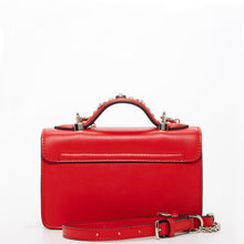 Load image into Gallery viewer, Studded Small Leather Crossbody Bag Red Purse
