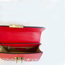 Load image into Gallery viewer, Studded Small Leather Crossbody Bag Red Purse
