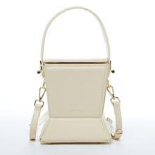 Load image into Gallery viewer, Cream Leather Bucket Bag Off White Unique Leather Crossbody Purse Women's Handbag
