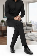 Load image into Gallery viewer, "Washington" Black Stretch Blend Tuxedo Pants
