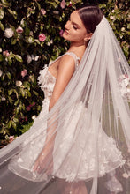 Load image into Gallery viewer, Wedding Mini With Beaded Floral Applique
