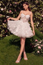 Load image into Gallery viewer, Wedding Mini With Beaded Floral Applique
